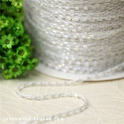 管珠连线细绳水晶亚克力玻璃米珠子花边手工编织辅料配件白色彩色