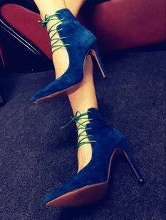 sillarulers女鞋尖头，超高跟10厘米11厘米蓝色红色婚鞋