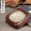 中式烟灰缸青花瓷烟灰缸，根雕烟灰缸工艺品烟缸木头烟灰缸复古