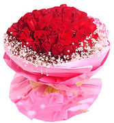 上海花店99朵红玫瑰花束生日祝福求婚恋情鲜花速递快递订花送花