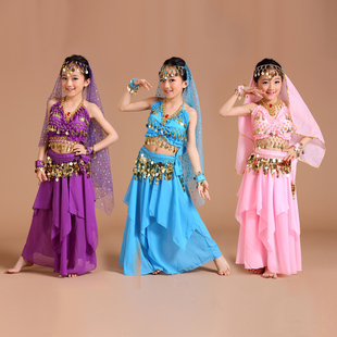 六一少儿舞蹈表演儿童肚皮舞，套装女童印度舞演出服荷叶套装