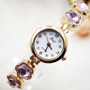 韩国时尚手链满钻银色，时装表休闲水钻女表满天星，镶钻珍珠圆形手表