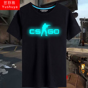 csgo反夜光t恤男短袖，游戏荧光衣服反恐精英全球半截袖体