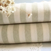 有机棉彩棉布料全纯棉针织面料宝宝婴儿童被套床笠床单宽绿白条纹