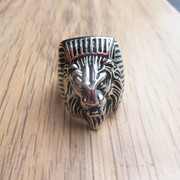 狮子王防身戒指男士霸气钛钢指环，单身食指戒指饰品武器女生指环
