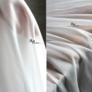 雪纺单层微透条纹竖条，硬纱白色肌理，纱春秋服装连衣裙计师面料