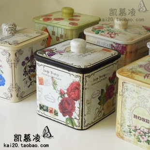 大号欧式复古铁盒创意铁皮盒子茶叶盒饼干盒收纳盒咖啡零食密封罐