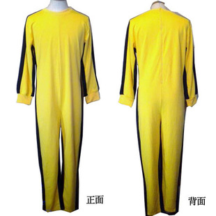 李小龙同款黄色连体服死亡游戏截拳道道具服装运动服双截棍表演服
