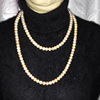 仙朵丽拉 9-10mm粉色圆天然珍珠毛衣链长款项链送母亲女