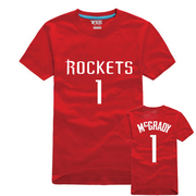 纪念版夏季火箭1号麦迪球衣训练服男女纯棉圆领短袖T恤运动半袖