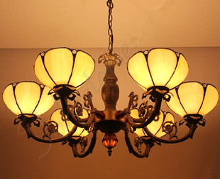 欧式蒂凡尼餐厅灯美式简约卧室饭厅，书房3头吊灯多头铁艺