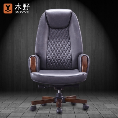 时尚老板椅真皮总裁电脑椅子欧式实木办公转椅白色牛皮大班椅