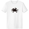 黑色螃蟹图案海洋生物男女白色短袖T恤创意纪念衫个性T恤衫礼物