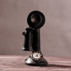复古转圈拨号电话机模型摆件欧式做旧树脂邮政电话机模型装饰摆设