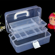 手提塑料透明收纳箱 绘画美术工具箱儿童玩具收纳 家用医药箱
