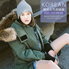 2017冬款韩版女士羽绒服，中长款大毛领，保暖派克棉服休闲外套潮