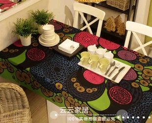 东南亚风情时尚幻景布艺桌布 抽象风餐桌布 台布茶几布