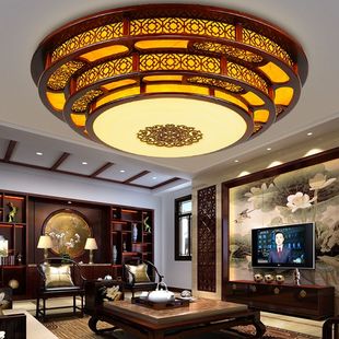 中式吸顶灯圆形led客厅灯卧室，灯现代酒店，包厢大厅吸顶灯灯饰灯具