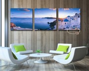 壁画水晶膜画无框画装饰画，电视机墙画客厅简约风景画地中海风情