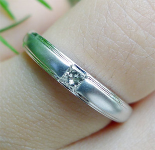 天然结婚戒指求婚戒指公主方钻石(方钻石)戒指情侣对戒婚戒18k金12分