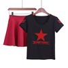 水兵舞短袖t恤军迷服饰红色，五角星半袖2020夏季广场舞服装上衣女