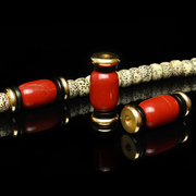藏式鸡肝石红玛瑙战国红石鼓珠桶珠隔珠配件DIY佛珠手链手串配饰