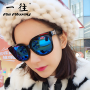 韩国盾牌大框炫彩膜太阳镜 情侣明星款墨镜 2022驾驶司机反光眼镜