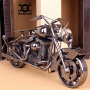创意纯金属摩托装饰品工艺品铁艺大号摩托车模型摆件男生礼物