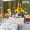 童话空间大型壁画壁纸 儿童房卧室装饰长颈鹿卡通墙纸画 精灵森林