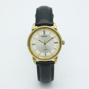海达手表老上海产简约商务皮带钛金三针机械男表库存