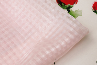 韩国小多臂格欧根纱 透明硬纱面料服装窗帘连衣裙 粉红色