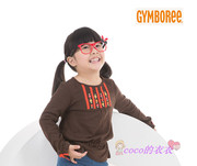 gymboree金宝贝(金宝贝，)女童长袖，纯棉t恤咖啡色3-10岁