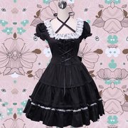 Lolita哥特式日系常服绑带收腰连身短裙 宫廷洋装 颜色可选 定制