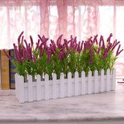 仿真植物薰衣草栅栏套装塑料花绢花 假花客厅田园风格装饰花艺