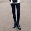 大码韩版弹力黑色牛仔裤紧身修身铅笔裤小脚裤冬季靴裤