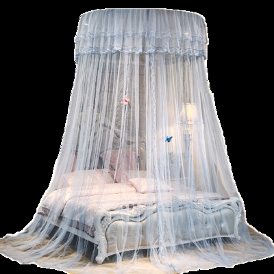 夏季蚊帐吊挂圆顶蚊帐家用儿童床头床幔1.8床公主韩式粉色