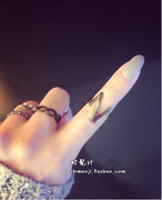 韩版时尚个性潮人GD权志龙街拍杂志款黑色4件套情侣戒指指环戒