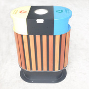 室外垃圾桶木质分类环保垃圾箱，果皮桶大号圆双有盖商场户外垃圾筒