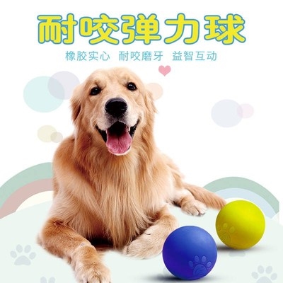 狗狗玩具球金毛玩具大型犬，宠物用品耐咬狗咬橡胶球实心弹力训狗球