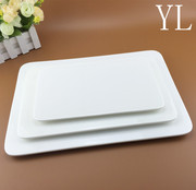 纯白色托盘创意长方形宽平板寿司盘蛋糕盘子陶瓷碟子酒店瓷西餐具