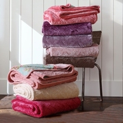 韩式纯棉两用法莱绒，毯子毛绒绗缝床盖，秋冬保暖毛毯夹棉床单空