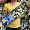 鲜切花鲜花19枝白玫瑰礼盒生日上海鲜花上海店同城速递配送