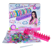 小女孩儿童彩色橡牛皮筋手链绳 DIY手工制作彩虹编织机器玩具套装