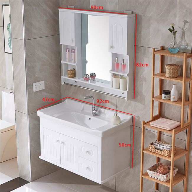 简约欧式pvc浴室柜组合小户型卫浴柜卫生间洗脸洗手台盆柜洗漱台