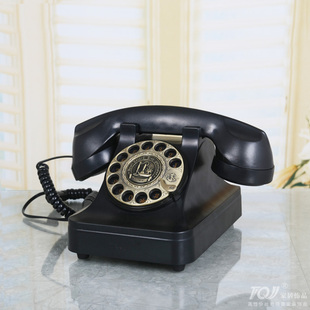 旋转拨仿古电话机欧式客厅复古电话机卧室，固定电话座机摆件