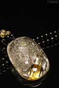 巴西天然钛金发晶 龙牌 水晶雕车挂摆件手项链串吊坠1706242