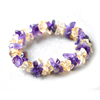 天然紫水晶+黄水晶碎石手链 手工编制碎石手串 生日礼物