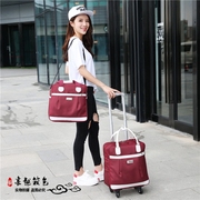 拉杆旅行包女大容量，手提韩版短途旅游登机防水出差轻便超大行李袋
