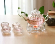 南瓜壶耐热玻璃条纹壶花茶壶，功夫茶茶壶过滤茶具精致玻璃茶具