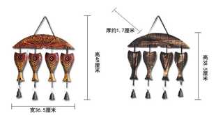 木雕客厅背景墙莲鱼壁饰创意复古立体欧式壁挂过年电视墙卧室墙上